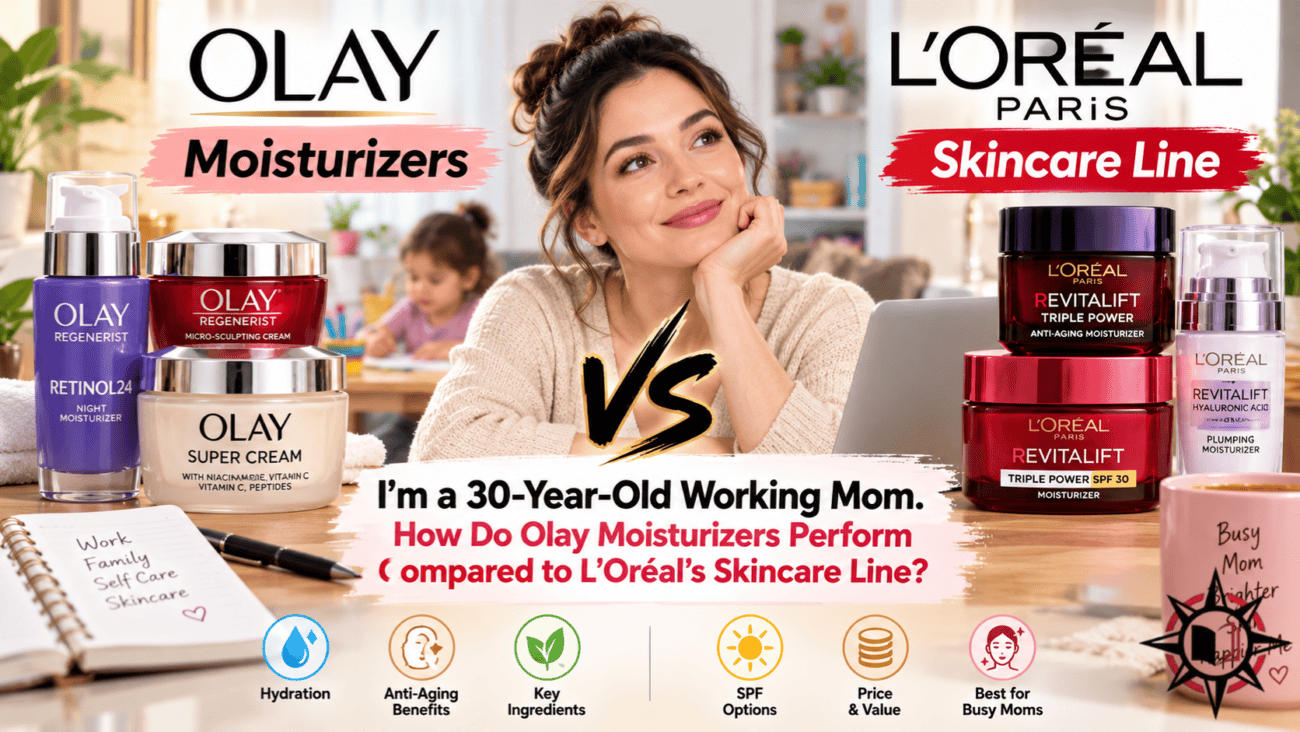 30 I’m a 30-Year-Old Working Mom. How Do Olay Moisturizers Perform Compared to L’Oréal’s Skincare Line?