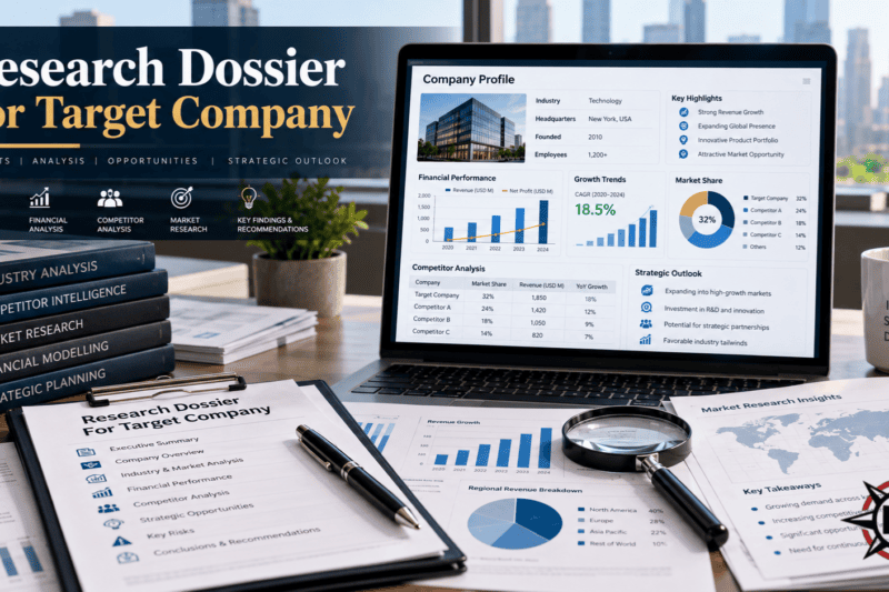 Research Dossier For Target Company: Complete Guide to Business Research, Financial Analysis, and Due Diligence